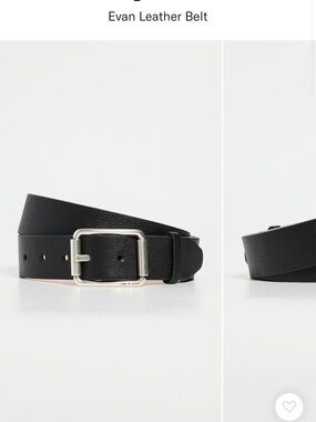 Vans Black Leather Square-Buckle Belt
